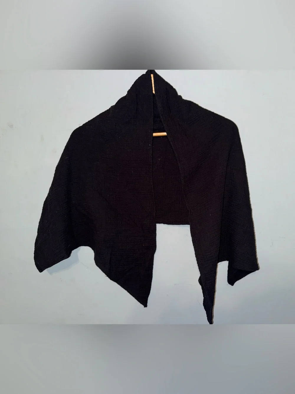 Women's Black Open-Front Shawl Shrug